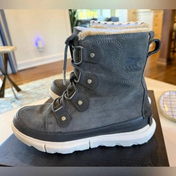 Sorel Women’s Gray Explorer II Joan Waterproof Boot Size 8 - Picture 4 of 16